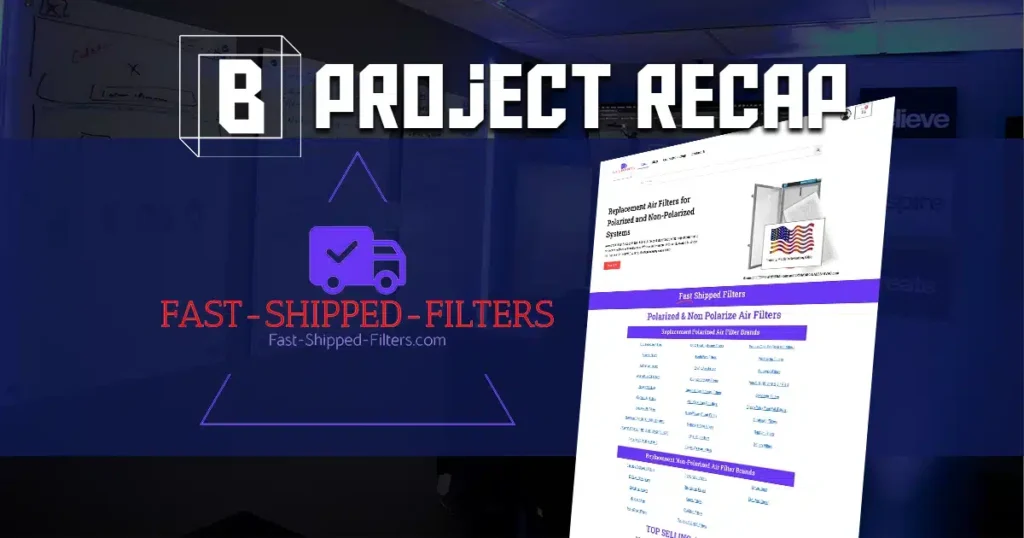 project recap fast shipped filters